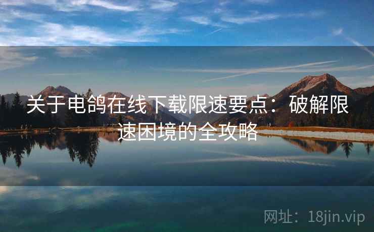 关于电鸽在线下载限速要点：破解限速困境的全攻略