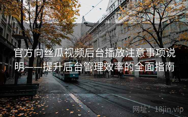 官方向丝瓜视频后台播放注意事项说明——提升后台管理效率的全面指南