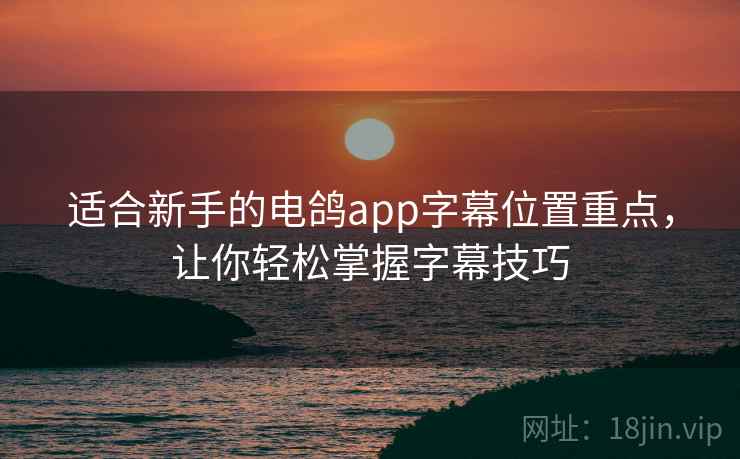 适合新手的电鸽app字幕位置重点，让你轻松掌握字幕技巧